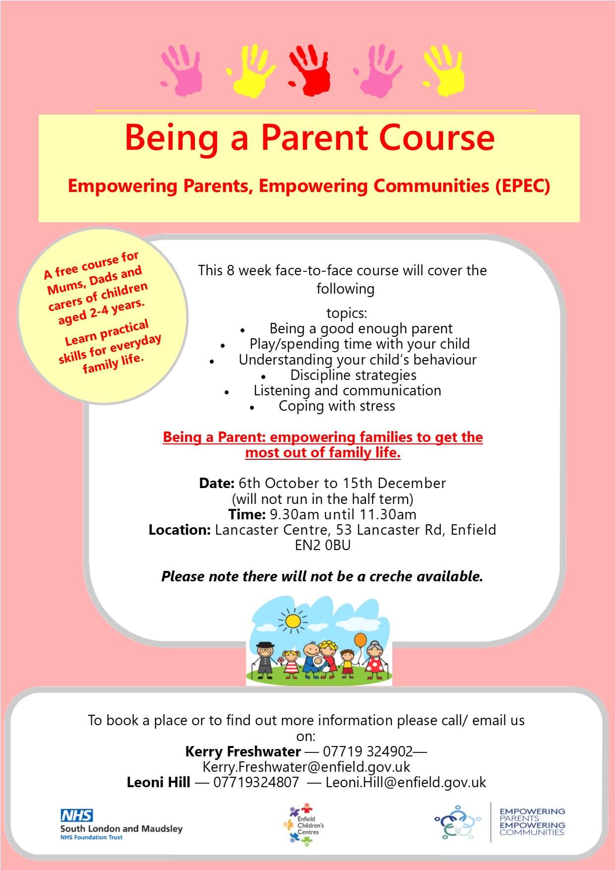 Being a Parent Course - Enfield Children's Centre